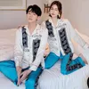 Men's Sleepwear FZSLCYIYI Spring Summer Couple Cashew Printed Pajamas Set Lovers Men Women Long Sleeve Pants Satin Homewear Nightwear