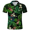 Herrpolos ropa de hombre sommar kort ￤rm polo homme blommor streetwear m￤n 3d tryckt skjorta mode casual harajuku cool topps