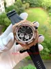 12 Style Fashion Perfect Quality Watch new version Full Diamond Dial VK Quartz Chronograph Working 18K Rose Gold Rubber Strap Bands Mens watches