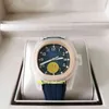 Orologi da uomo U1f 5167 40mm Gold Rosa Blu Blu Elastico Sciapphi Braccia Back Cal.324 Movimento meccanico automatico Guarda orologi da polso