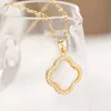 Collares pendientes 18K oro buena suerte trébol colgante collar Micro Pave mujeres boda joyería