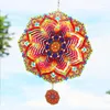 Decorative Figurines Mandala Wind Spinner Metal 3D Rotating Windchimes Luxury Art Garden Hanging Outdoor Decoration For Ornaments Gifts