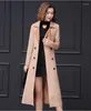 Trench Coats Women Femmes Baissez le col Sash Sash Treeded Coat Double-Breasted Pocket Long Automne Outwear Overcoat Windbreaker féminin