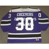 Męskie #30 Gerry Cheevers Cleveland Crusaders 1974 CCM Vintage Home Hockey Jerseysitch Dowolny numer nazwiska