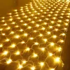 Stringhe 3X2M 10X1M 6X4M Natale LED Net Light Outdoor Mesh Tree Wrap Bush Fairy String Holiday Xmas Curtain Garland