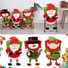 Chair Covers Christmas Back Elastic Stretch Cover Santa Claus Holiday Party Decor Dining Kitchen Decoration #t2g