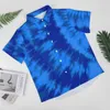 M￤ns casual skjortor bl￥ virvel slips f￤rgstrandskjorta midnatt och aqua vintage hawaii m￤n streetwear blusar m￶nster toppar plus storlek