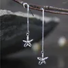 Dangle Earrings Statement Fashion Jewelry 925 Silver Long Tassel Star Bar Drop Earring For Women Sweet Ear Line Boucles D'oreilles