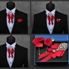 Bow Ties Fashion Handmade Bow Tie Wedding Collar Luxury Rhinestone Bowtie Necktie Brooch Pocket Towel Square Set Gift for Men Accessories L221022