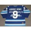 Mens # 9 GORDIE HOWE Houston Eros 1974 CCM Vintage Home Hockey Jersey Stitch n'importe quel numéro de nom