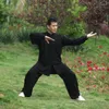 Set attivi Uomo Tai Chi Kungfu Uniformi Lino Chines Tradizionale Pantaloni larghi Camicia Yoga Esercizio Meditazione Wushu Arti marziali Set vestiti