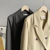 Trench feminina Casacos 2022 Moda Mulher Mulheres de cor sólida Casa de peito duplo de peito duplo manto fêmea fêmea de jaqueta casual casual preto solto