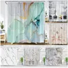 Shower Curtains Abstract Marble Creative Geometric Bath Curtain Modern Simple Nordic Bathroom Decor Set Home Fabric Wall Hanging