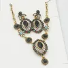 Серьги ожерелья установить антикварные бронзовые винтажные цветы для женских свадебных сплавов сплав никель бесплатно fj197