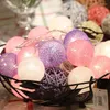 سلاسل 10/20 LED Cotton Ball Garland Fairy Lights String Christmas Decortations for Home Patio Navidad Garden Diy Decor