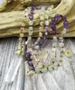Pendant Necklaces YA3869 Natural Rough Quartz Point Mixed Stones Prehnites Amethysts Citrines Chips Beads Knot Handmade Necklace