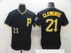 2021 Notizie Baseball 21 Roberto Clemente Maglie cucite 8 Willie Stargell retrò blu 20 Mike Schmidt Yellow 24 Barry Bonds Jersey Ray Road