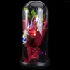 Decorative Flowers Flower Glass Dome Rose Immortal Preserved Eternal Cover Lamp Forever Upled Gift Box