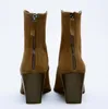 Nouveau Style femmes bottes rétro en daim bout pointu haut talon épais bottines automne hiver femmes plate-forme décontracté femme chaussures