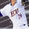 College Baseball Indossa NCAA East Carolina ECU College Baseball Maglie Custom Ryley Johnson Carson Whisenhunt CJ Boyd Dylan Lawson Connor Norby Thomas Francisco