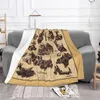 Blankets Vintage Scottie Dog Throw Blanket Sofa Fleece Warm Flannel Scottish Terrier Pet For Bedroom Home Couch Quilt Bedspread