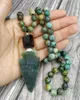 Colliers pendants ya4048 Jaspers naturel Arrow African Turquoises Perles nou￩e Collier fait ￠ la main