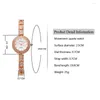 Wristwatches Brand Fashion Quartz Watch Women Luxury Crystal Bracelet Wristwatch Simple Rose Casual Ladies Dress Sport Clock