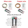 Strings Waterproof 8 Mode LED Copper Wire String Light Fairy Garland Christmas Lights Outdoor Remote Control Battery Power Wedding Decor