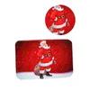 Capas de assento no vaso sanitário 3pcs Conjunto de tapetes de capa de natal Papai Noel com bolsa de presente e tanque para acessórios para casa do banheiro