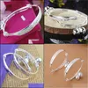 Bangle Bangle 2Pcs Children Baby Girls Boys Toddlers Adjustable Size 925 Sterling Sierbangle Drop Delivery 2021 Jewelry Bracelets Dhg1T