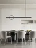 H￤nglampor italienska minimalistiska designrestauranger ljuskrona modern high-end svart koppar geometrisk l￥ng atmosf￤r st￥nglampor