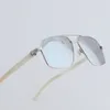 Novo modelo de designer Model Metal Sunglasses Woman 0273S Luxo Branco Branco Genuíno Naturais Glass Sun Glass Glass Grandes Estruturas quadradas D12E95JP Tamanho 60-16-145mm