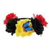 Bandanas Frcolor Rose Flower Headband kostuum bloemen haarband voor feest met gezichtstatoeages stickers