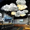 Lampy wiszące kreatywne pływające chmury bawełniane żyrandole E27 żyrandole do sypialni studium Lamptv bar restauracyjny Oprawa oświetlenia
