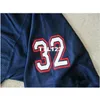 Fau Owls Football Jersey Blue Red Florida 32 Real Full Embroidery College Jersey Size S-4XL Custom Any Name Number