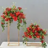 装飾花カスタムメイドの人工花玉シルクテーブルパーティーイベントのための結婚式の装飾ロードリードブーケのためのセンターピース