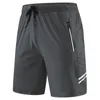 Running Shorts Mens Fitness Workout Sport Short Pants Waist Mesh Reflective Strip Patchwork Tennis Basketball Training