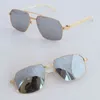 Nouveau modèle de créateur lunettes de soleil en métal femme 0273S luxe blanc véritable corne naturelle lunettes de soleil femmes grand cadre carré lunettes D12E95JP taille 60-16-145MM