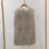 Women's Fur Women Autumn&Winter Clothes Mid Winter Imitation Mongolia Sheep Water Wash Waistcoat Women's Coat Faux Vest