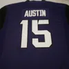 #15 Lila Jaelan Austin TCU Horned Frogs Alumni-Fußballtrikot, individuelles Trikot mit beliebigem Namen und Nummer