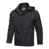Men's Jackets SALSPOR Coat Mountaineering Hooded Sweater Windproof Casual Solid Color Wearable Outdoor Jacket Loose Collar
