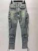 Amirs Designer-Herrenjeans Amirs neue High Street Multi Pocket alte blaue Arbeitskleidung Lokomotive Waschband Jeans Flut Marke Poiso302S