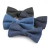 Bow Ties 2022 Men's Blue Cotton Tie Denim Bowtie For Women Shirt Accessories Wedding Dress Gravata Borboleta Custom Logo