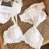 Set di reggiseni Puro desiderio di nicchia lingerie con mutandine ricamo margherita fata cotone bianco bralette filo senza triangolo coppa intimo ragazza set T220907