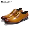 2022 primavera otoño moda hecha a mano cuero genuino Casual Brogue zapatos con cordones transpirable Oxfords zapatos de vestir amarillo tamaño 39-46