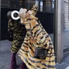 Winter Long Leopard Women Faux Fur Coat Warm Pluxh sobretudo jaqueta de pele de moda feminina feminina solta roupa 7xl 8xl