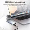 Тип-C 11-в-1-концентратор алюминиевого сплава с USB2.0 USB3.0 HD VGA PD RJ45 PORTS SD TF CARD Слоты 3,5 мм аудио интерфейс