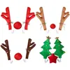 Decorações de natal Decoração de carro de rena 2 Antlers 1 Nariz Fantas figurinas de chifre de veículo e suprimentos vermelhos alces Antler