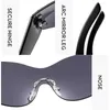 Sunglasses Rimless Y2K For Women Men Trendy Wrap Around Punk One Piece Goggles Oversized Sports Sun Glasses1002026