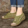 Sandali Delle Donne 2023 Delle Signore di Estate Scava Fuori Open Toe Zeppe Piattaforma Fibbia Scarpe Casual Femminile Spiaggia Morbida Sandalias Mujer